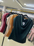 Satin Short Sleeves Cowl Neckline  Tops
